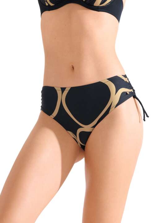 41706LI Bas maillot slip de bain côtés réglables VALENCIA Lisca Noir face