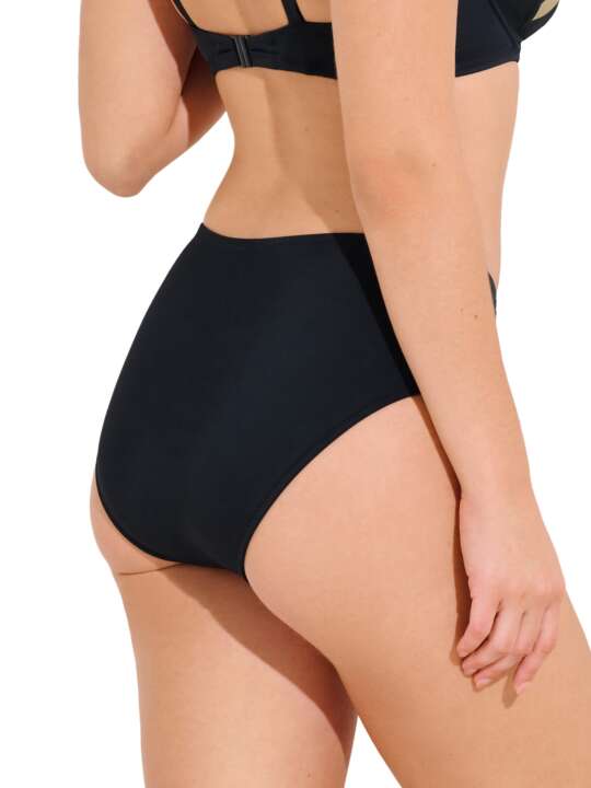 41707LI Bas maillot slip de bain taille haute gainant VALENCIA Lisca Noir face