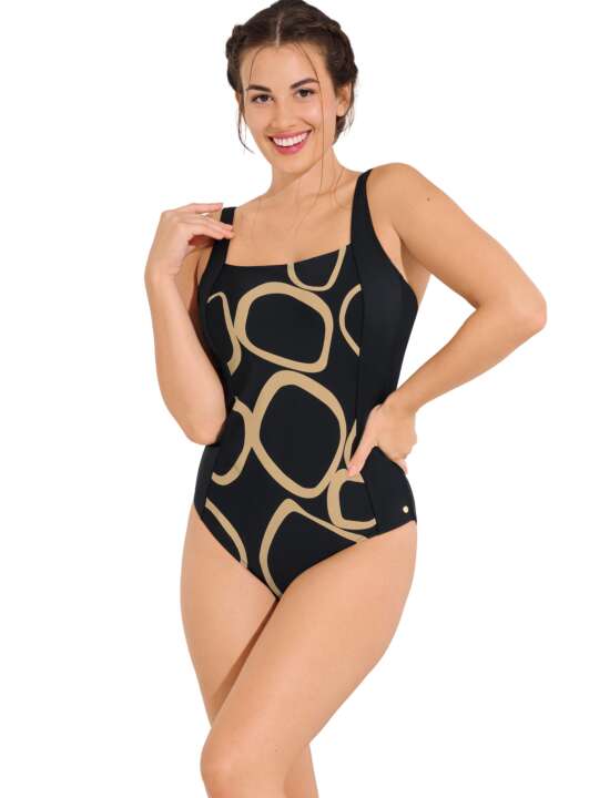 43562LI Maillot de bain une pièce armaturé shapewear VALENCIA Lisca Noir face