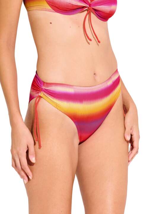 41729LI Bas maillot slip de bain côtés réglables OSAKA Lisca Rose face