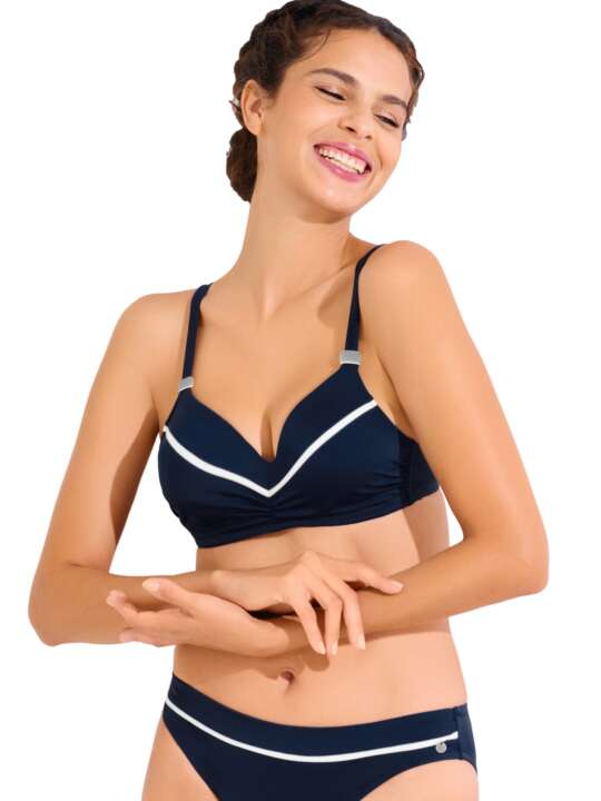 40816LI Haut maillot de bain préformé sans armatures UVITA Lisca Bleu face