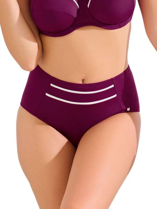 41704LI Bas maillot slip de bain taille haute amincissant UVITA Lisca Violet face