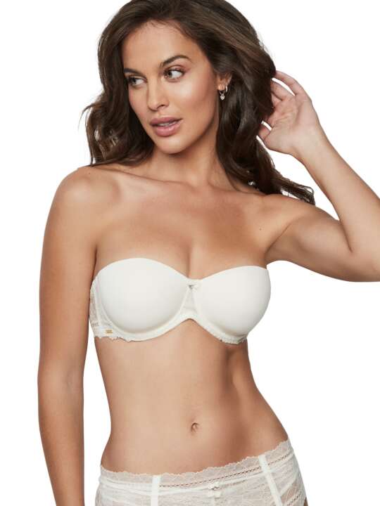 31216SE Soutien-gorge bandeau préformé armaturé AGATHA MARIAGE Selmark Ivoire face