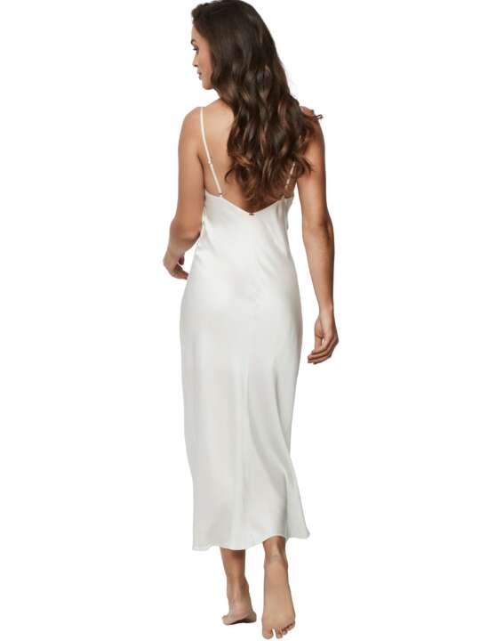 31265SE Nuisette longue satinée AGATHA MARIAGE Selmark Ivoire face