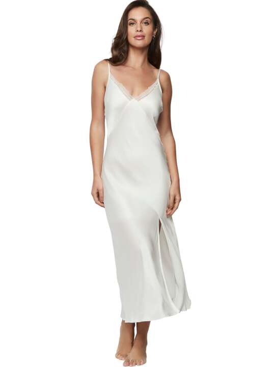 31265SE Nuisette longue satinée AGATHA MARIAGE Selmark Ivoire face