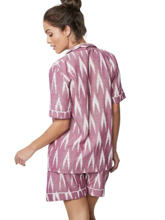 P10173S Pyjama short chemise manches courtes HOMEWEAR P101 Selmark Violet face