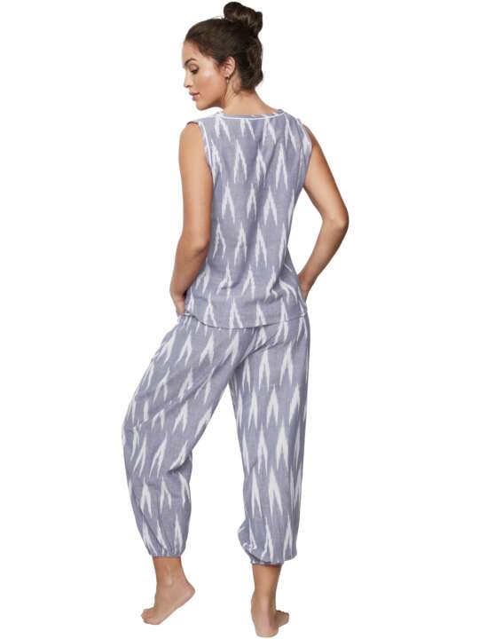 P10176S Pyjama pantacourt débardeur HOMEWEAR P101 Selmark Bleu face