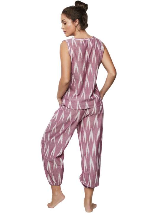 P10176S Pyjama pantacourt débardeur HOMEWEAR P101 Selmark Violet face