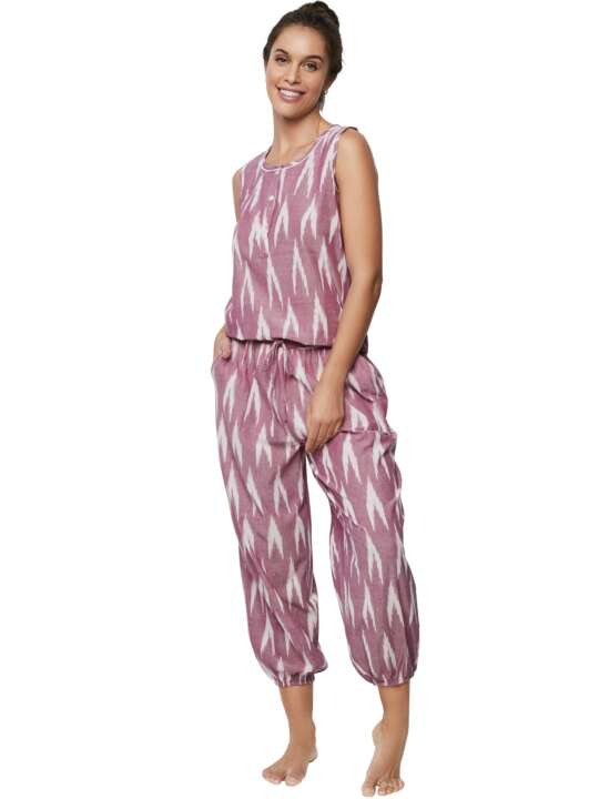 P10176S Pyjama pantacourt débardeur HOMEWEAR P101 Selmark Violet face