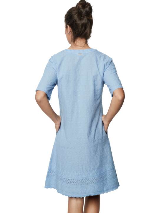 P10263S Chemise de nuit manches courtes HOMEWEAR P102 Selmark Bleu face