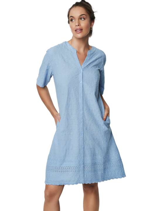 P10263S Chemise de nuit manches courtes HOMEWEAR P102 Selmark Bleu face
