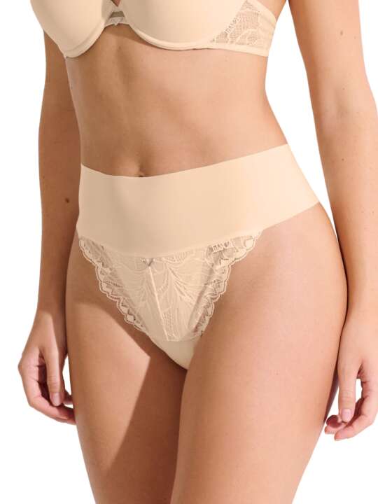 12376LI Brésilien échancré taille haute CHARISMA Lisca Beige face