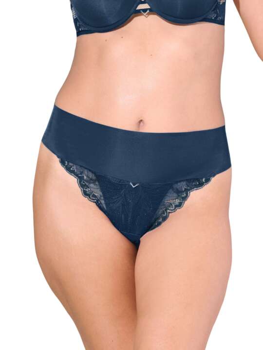 12376LI Brésilien échancré taille haute CHARISMA Lisca Bleu face