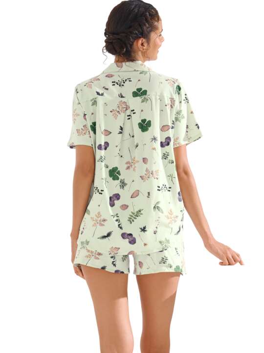23459LI Short-sleeved pyjama shorts POMPEYA Lisca Printed face