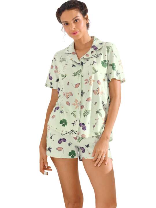 23459LI Short-sleeved pyjama shorts POMPEYA Lisca Printed face