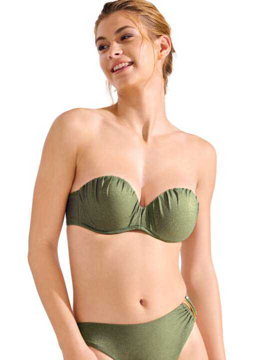 40835LI Haut maillot de bain bandeau balconnet préformé IMPERIA Lisca Kaki face