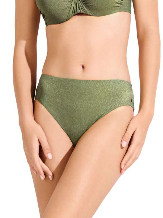 41717LI Bas maillot slip de bain taille haute IMPERIA Lisca Kaki face