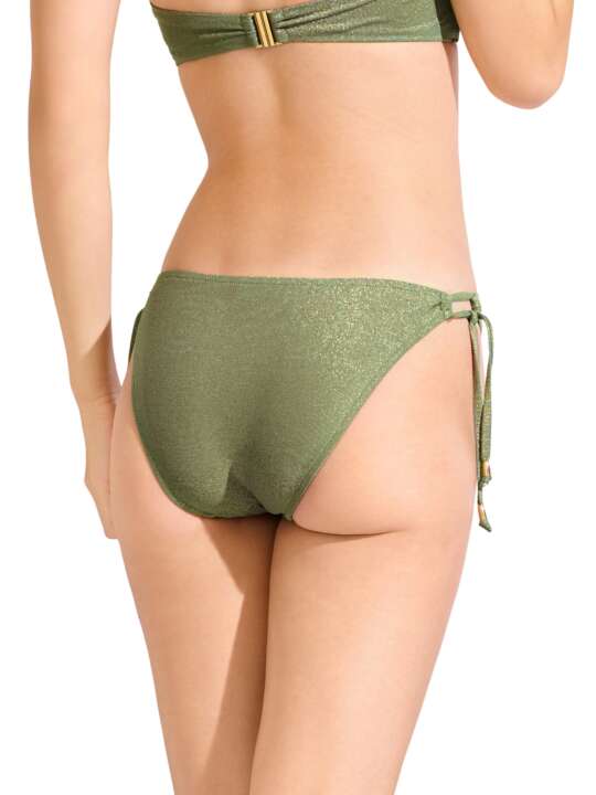 41718LI Bas maillot slip de bain à nouettes IMPERIA Lisca Kaki face