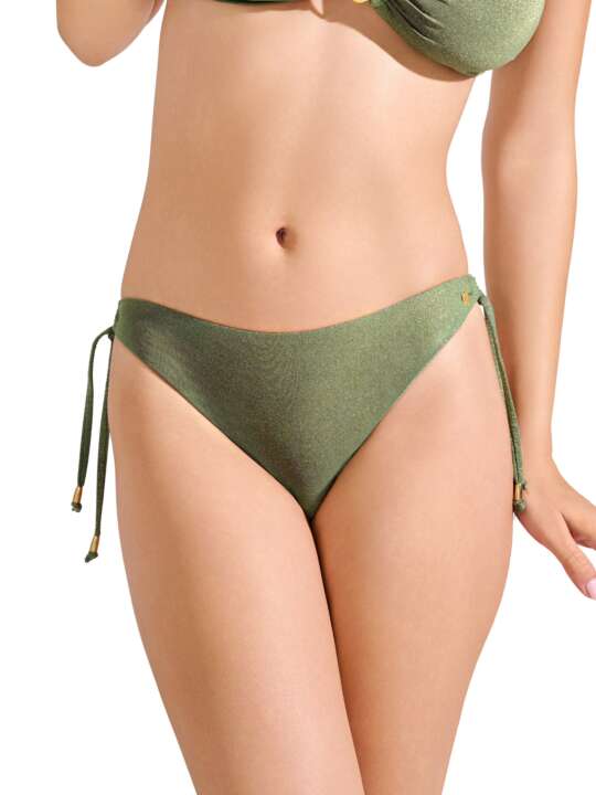 41718LI Bas maillot slip de bain à nouettes IMPERIA Lisca Kaki face