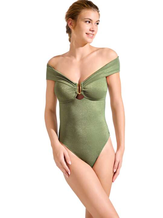 43574LI Maillot de bain une pièce sans armatures IMPERIA Lisca Kaki face