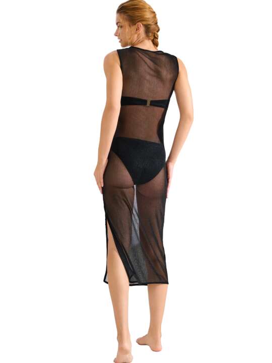 49579LI Robe mi-longue de plage IMPERIA Lisca Noir face