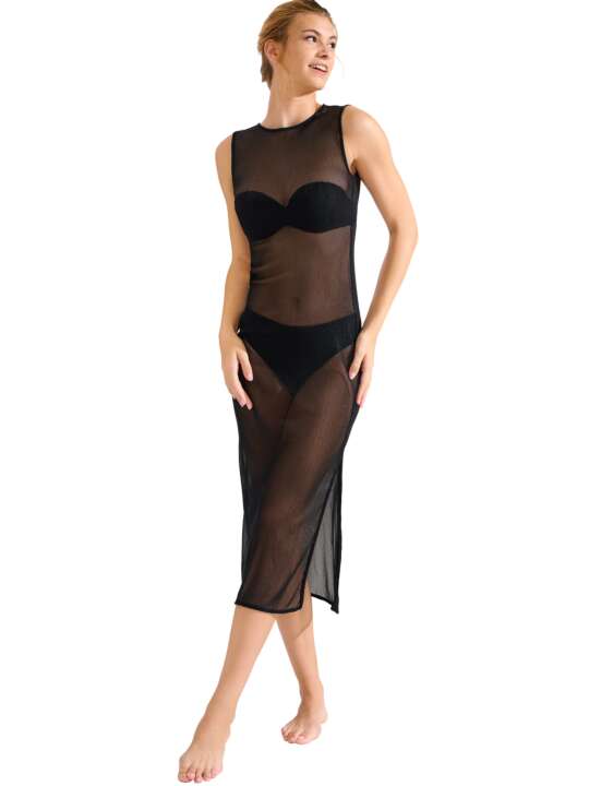 49579LI Robe mi-longue de plage IMPERIA Lisca Noir face
