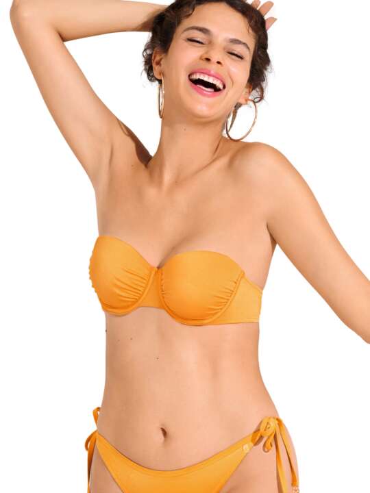 40810LI Haut maillot de bain bandeau armaturé KARPATHOS Lisca Cheek Jaune face