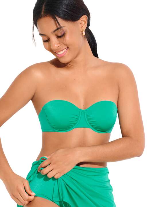 40810LI Haut maillot de bain bandeau armaturé KARPATHOS Lisca Cheek Vert face
