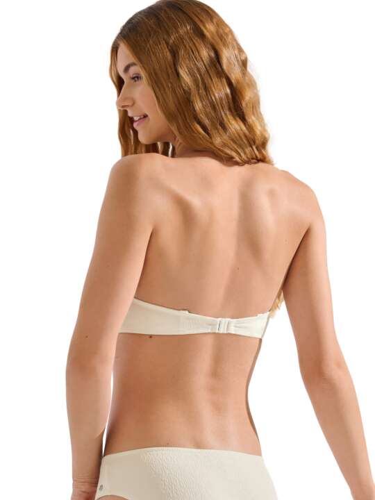 40844LI Haut maillot de bain bandeau balconnet préformé MALAGA Lisca Ivoire face