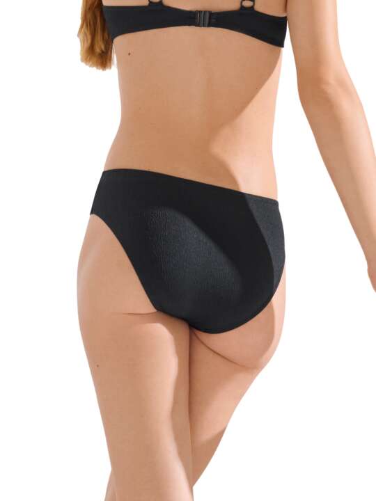 41725LI Bas maillot slip de bain taille haute MALAGA Lisca Noir face