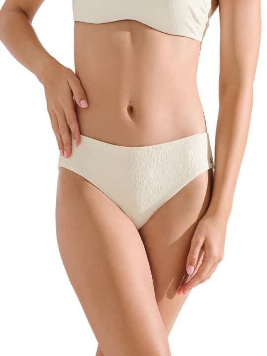41725LI Bas maillot slip de bain taille haute MALAGA Lisca Ivoire face