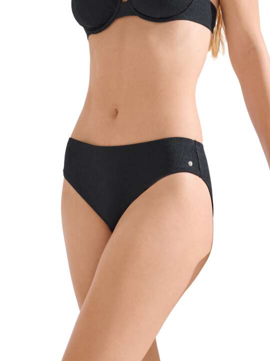 41725LI Bas maillot slip de bain taille haute MALAGA Lisca Noir face