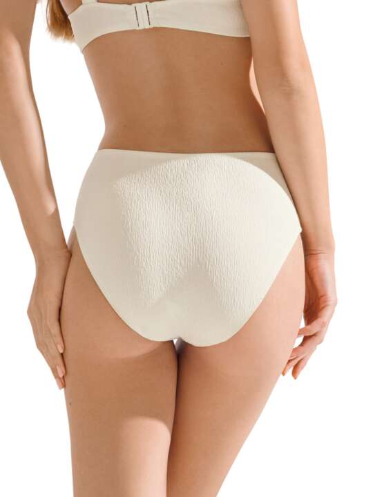 41727LI Bas maillot slip de bain échancré taille haute MALAGA Lisca Ivoire face