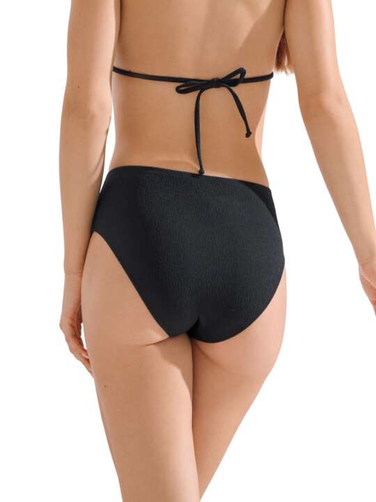 41727LI Bas maillot slip de bain échancré taille haute MALAGA Lisca Noir face