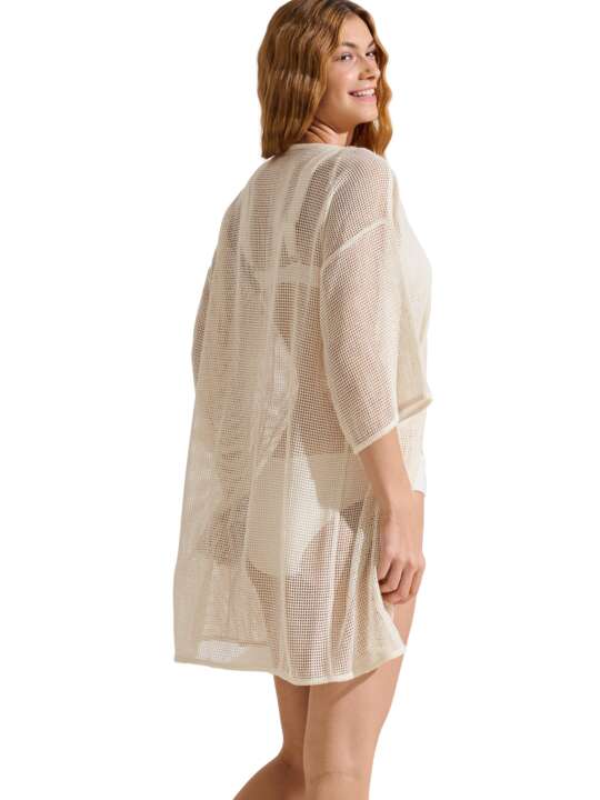 49591LI Caftan de plage MALAGA Lisca Ivoire face