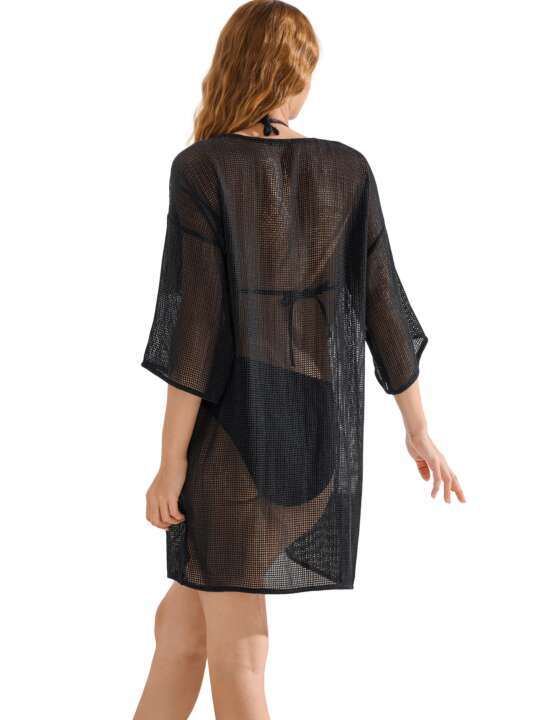 49591LI Caftan de plage MALAGA Lisca Noir face