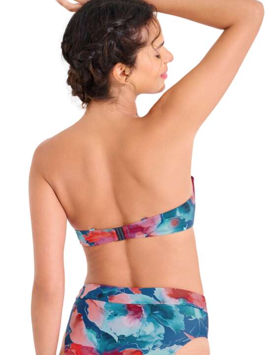 40801LI Bandeau swimming costume top with preformed balconette ROMA Lisca Blue face