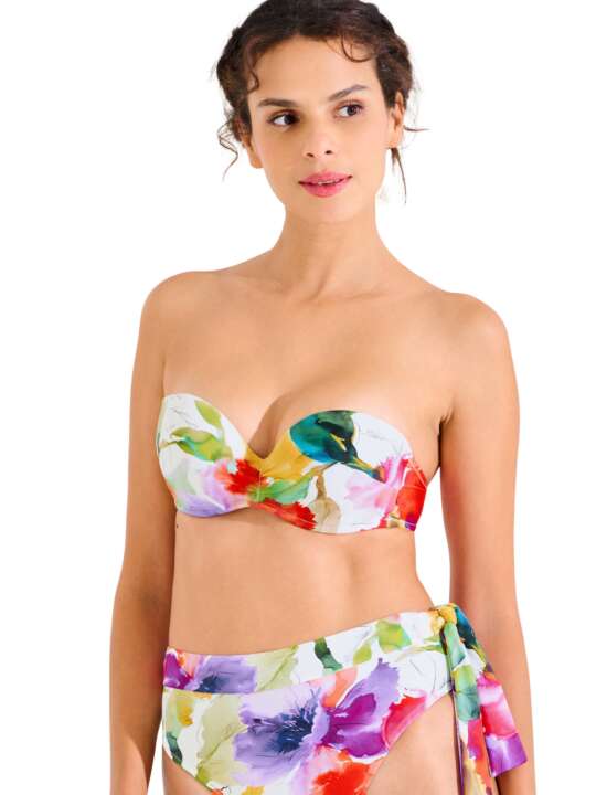 40801LI Bandeau swimming costume top with preformed balconette ROMA Lisca White face