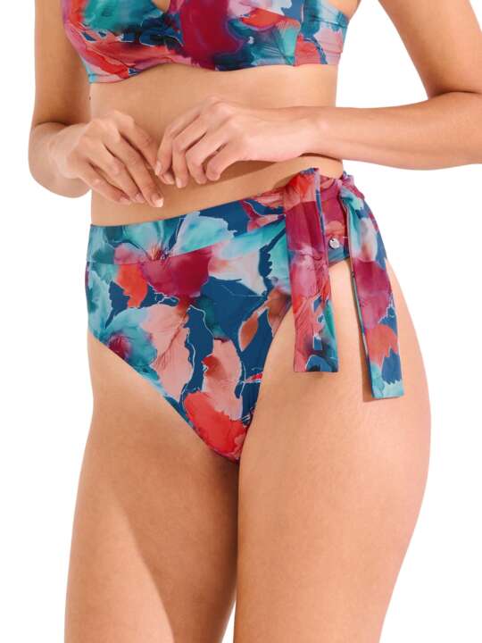 41693LI High-waisted swimwear briefs ROMA Lisca Blue face