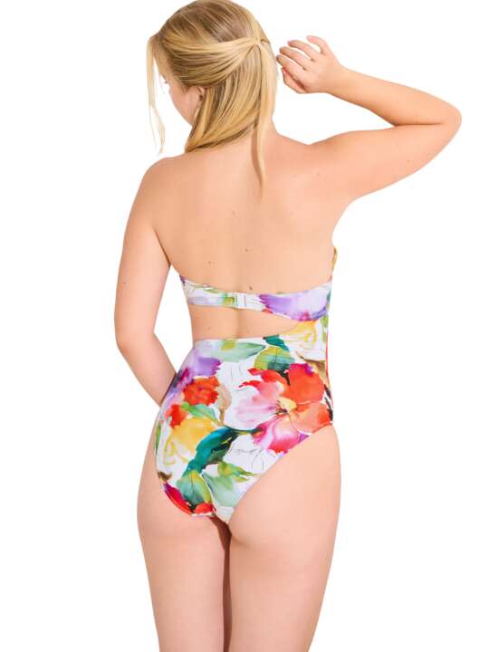 43566LI Preformed asymmetric one-piece swimming costume ROMA Lisca White face