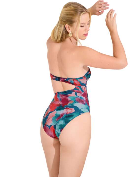 43566LI Preformed asymmetric one-piece swimming costume ROMA Lisca Blue face