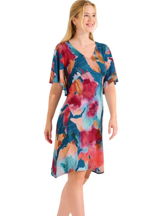 49597LI Short-sleeved summer dress ROMA Lisca Blue face
