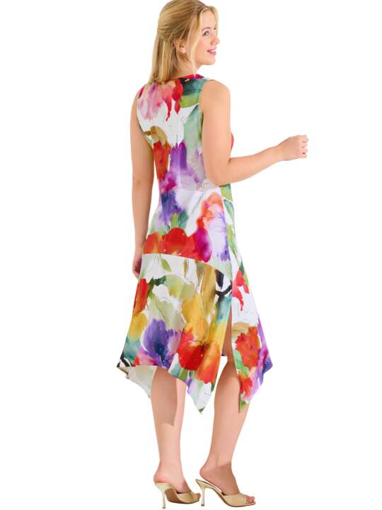 49598LI Sleeveless midi-length summer dress ROMA Lisca White face