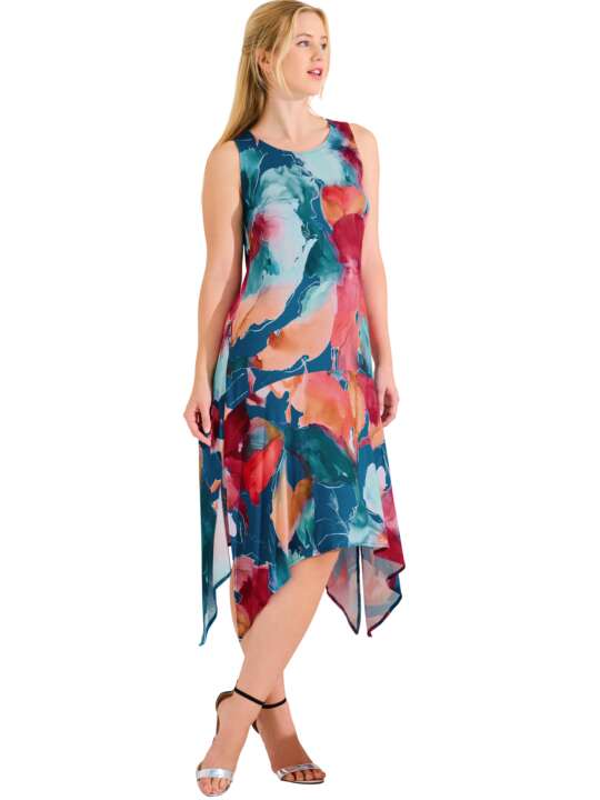 49598LI Sleeveless midi-length summer dress ROMA Lisca Blue face