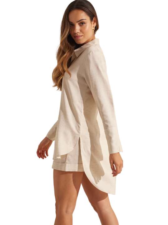 BC176SE Summer set shorts shirt long sleeves COMPLEMENTOS Selmark Mare Beige face