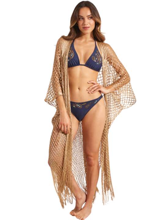 BC197SE Kimono long de plage COMPLEMENTOS Selmark Mare Or face