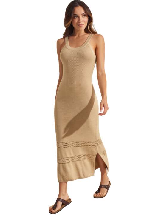 BC199SE Summer maxi dress COMPLEMENTOS Selmark Mare Beige face
