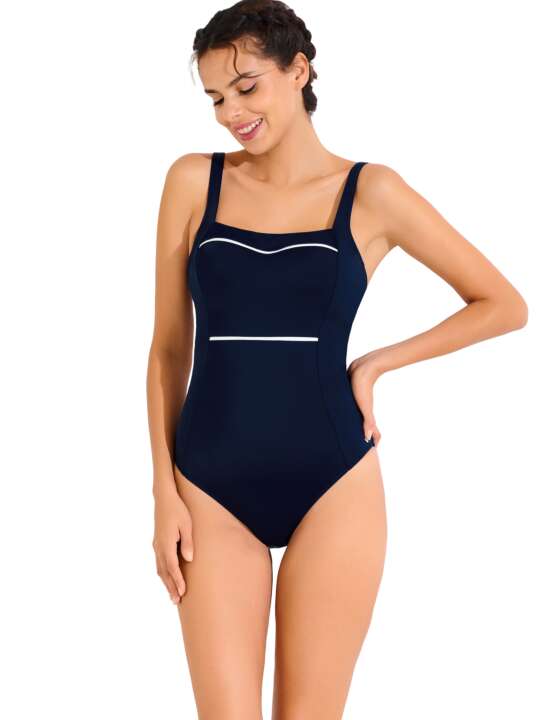 43568LI Underwired one-piece swimming costume shapewear UVITA Lisca Blue face