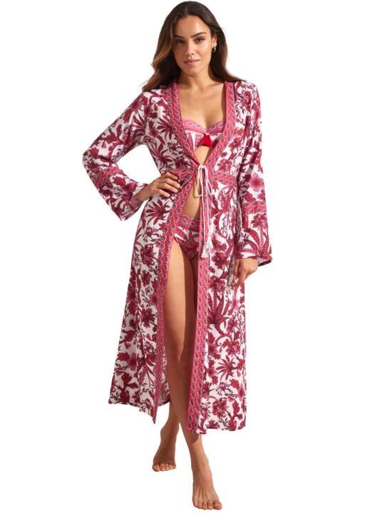 BM297SE Kimono long de plage ACANTHUS Selmark Mare Rose face