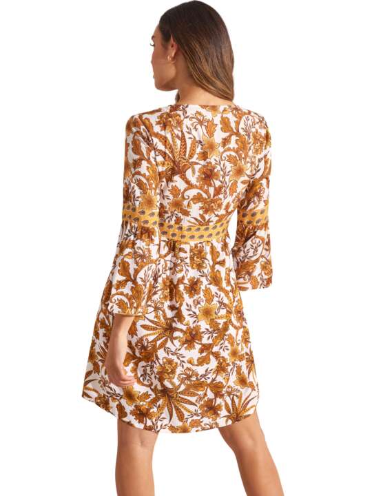 BM298SE Three-quarter sleeve summer dress ACANTHUS Selmark Mare Yellow face